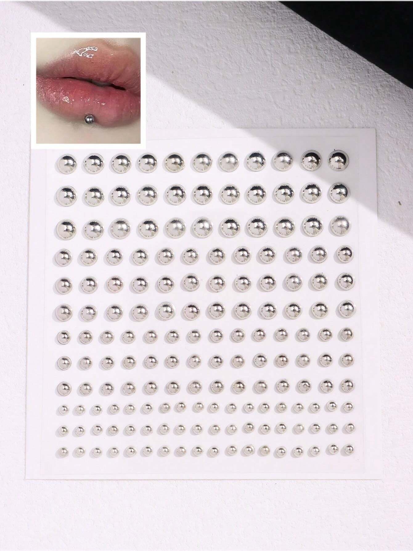 Body Jewelry Lot - 165pcs/Set 3-6mm Silver Plated Acrylic Fake