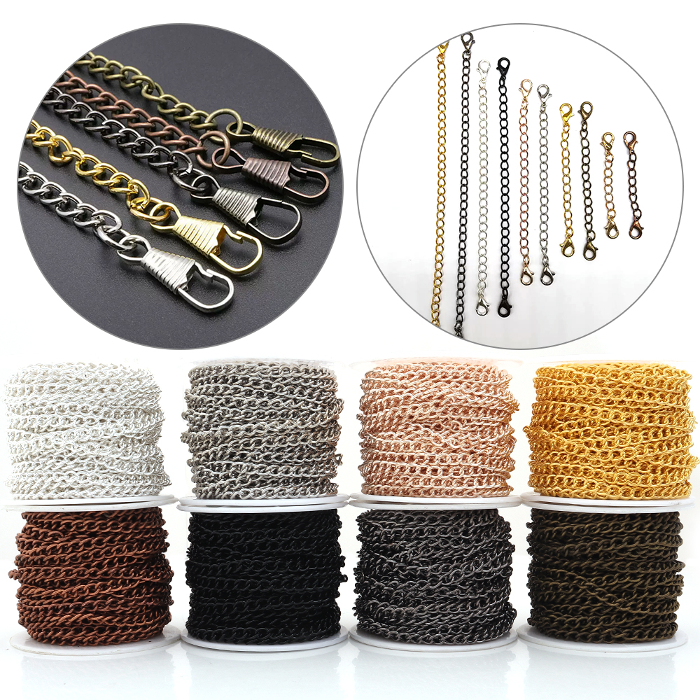 Body Jewelry Beach - 10yards/roll Flat 2-6mm Extension Thin Chain