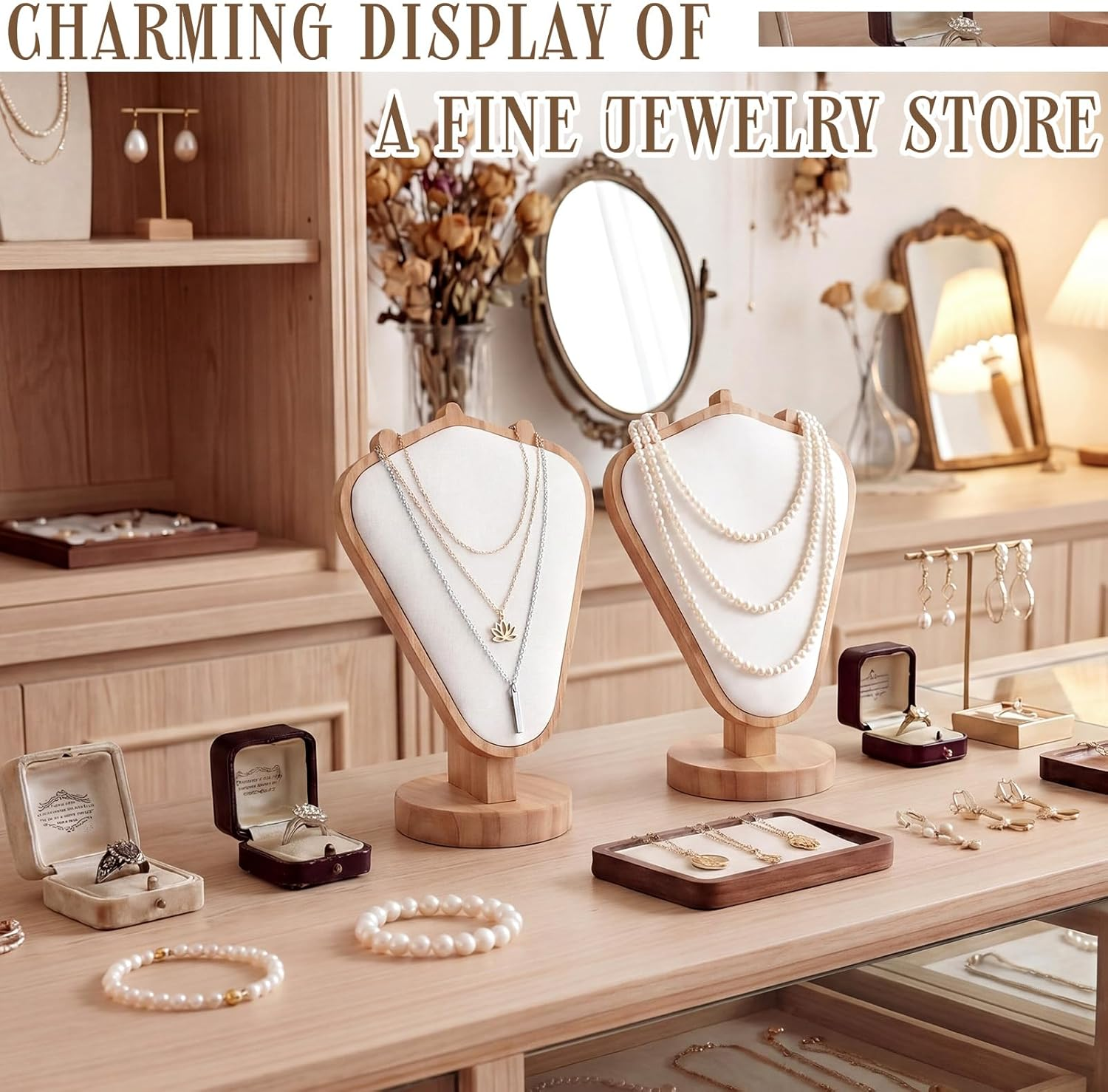 Mannequin Wooden Velvet Neckla - Body Jewelry Display Ideas incelemesi ve fiyatı