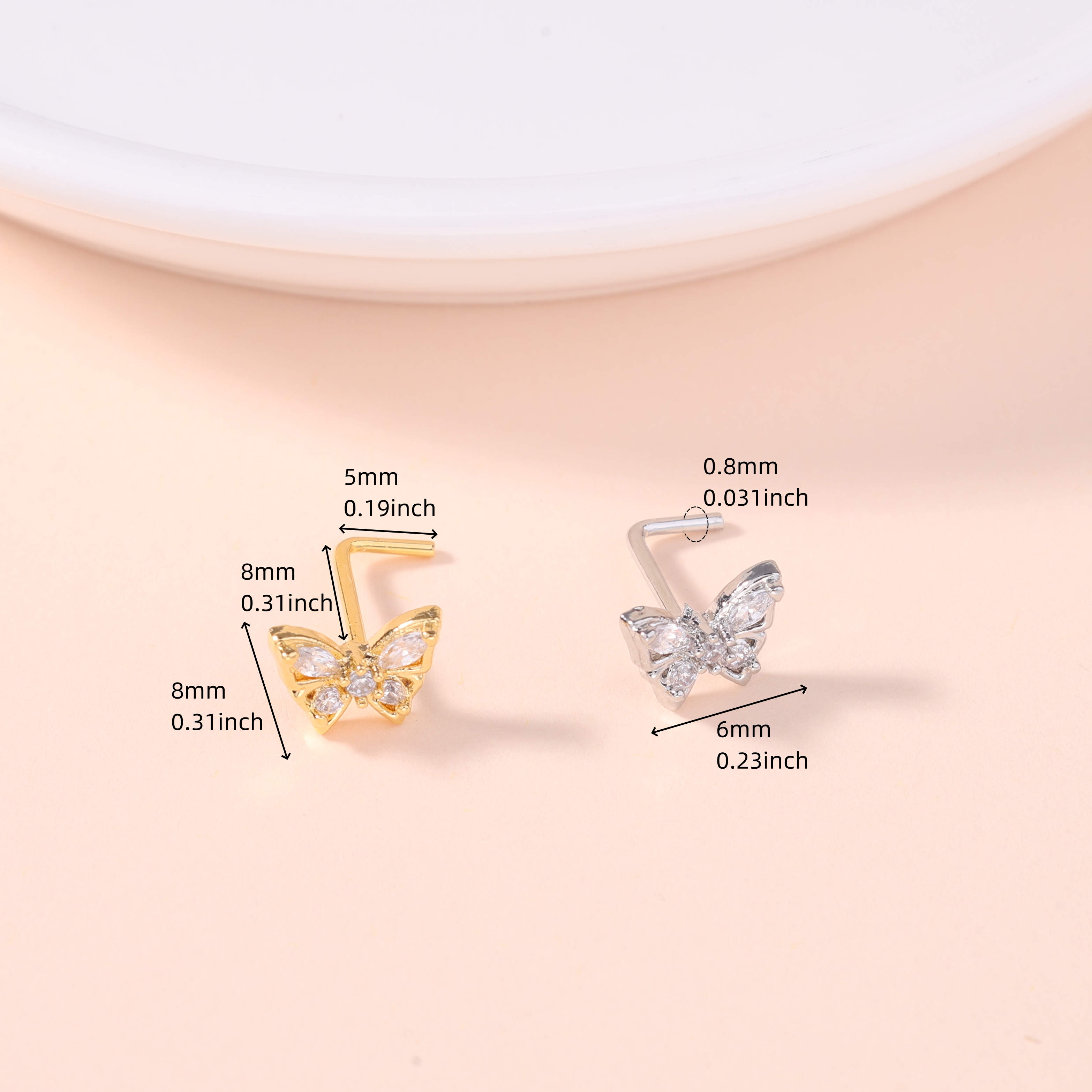 1Pcs Nose Stud Rings L Screw S - Body Jewelry Hoops incelemesi ve fiyatı