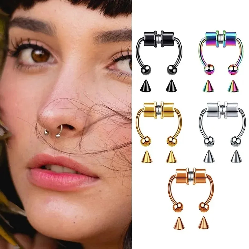 1/2/3Pcs Fake Magnetic Nose Ri - Body Jewelry Hoops incelemesi ve fiyatı