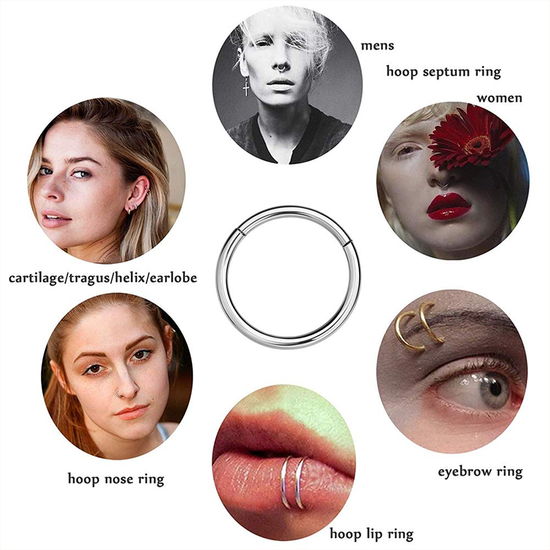 16G 316L Surgical Steel Hinged - Body Jewelry Hoops incelemesi ve fiyatı