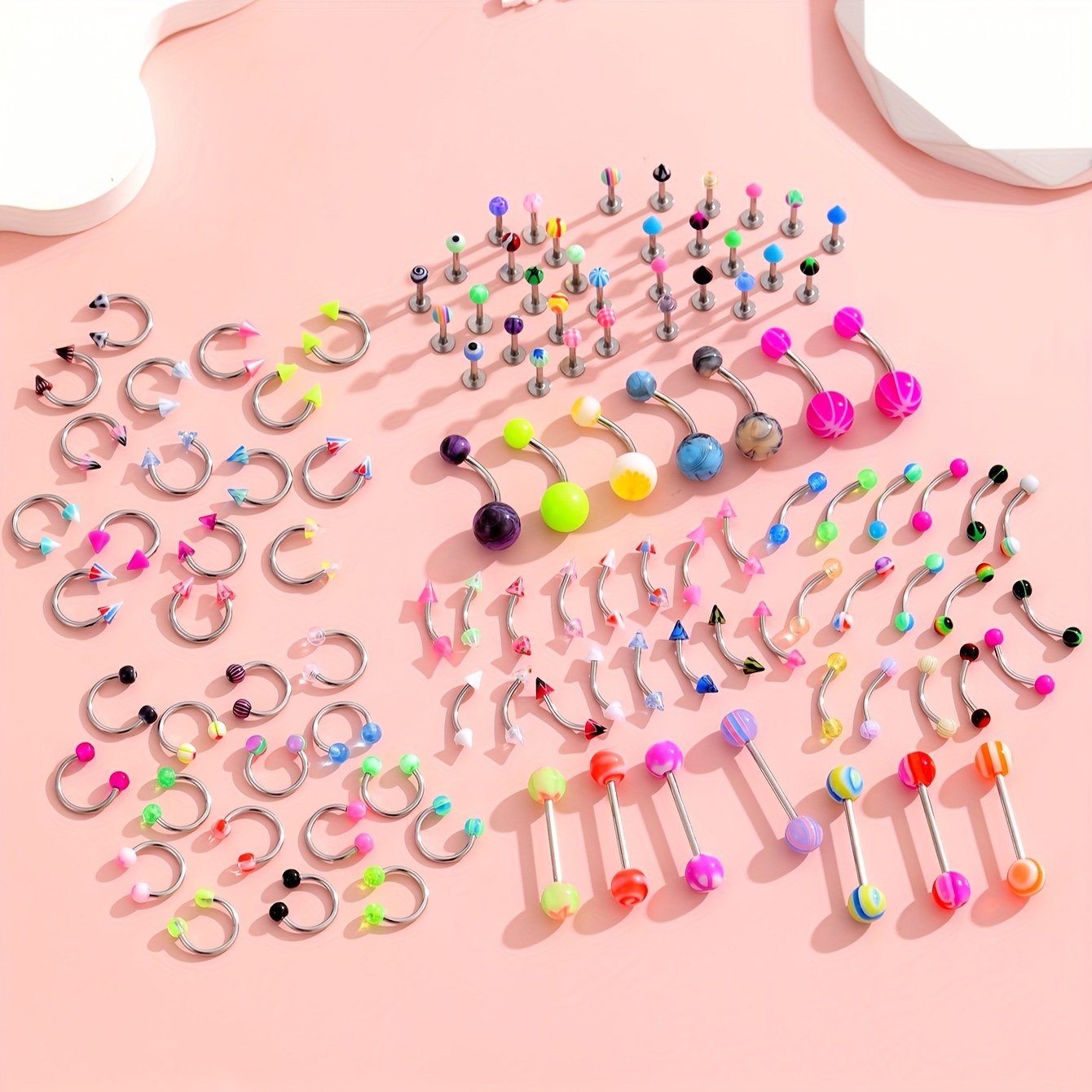 45/80/110Pcs Mix Styles Stainl - Body Jewelry Jewelry Box incelemesi ve fiyatı