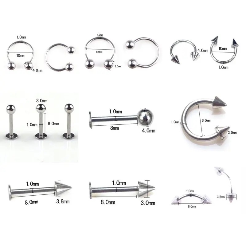45/80/110Pcs Mix Styles Stainl - Body Jewelry Jewelry Box incelemesi ve fiyatı