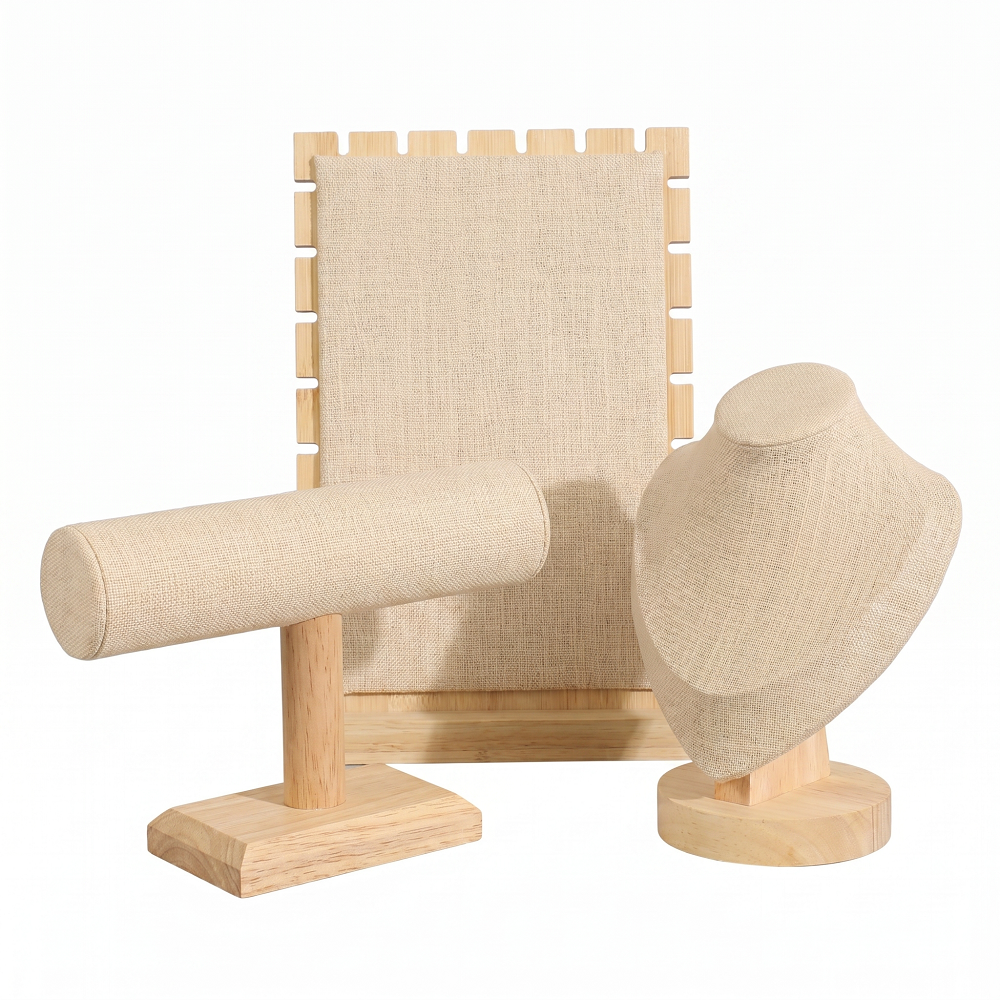 Wood Linen Jewelry Display Sta - Body Jewelry Display Ideas incelemesi ve fiyatı