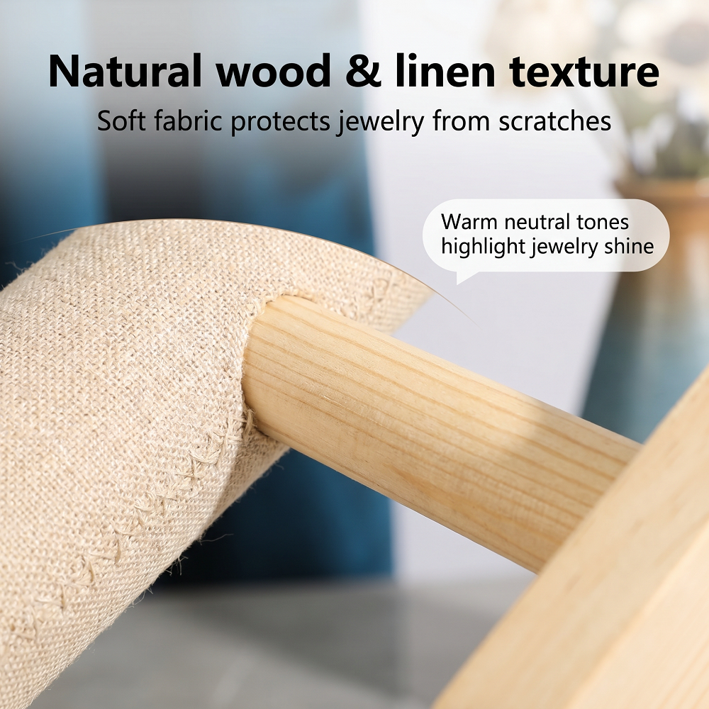 Wood Linen Jewelry Display Sta - Body Jewelry Display Ideas incelemesi ve fiyatı