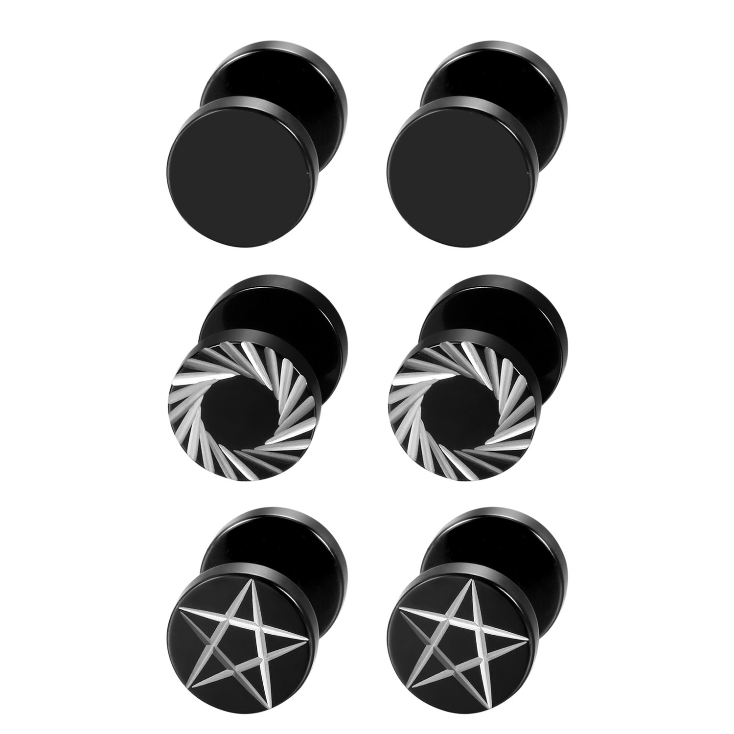 2Pcs/6Pcs Black Stainless Stee - Body Jewelry Tunnels incelemesi ve fiyatı