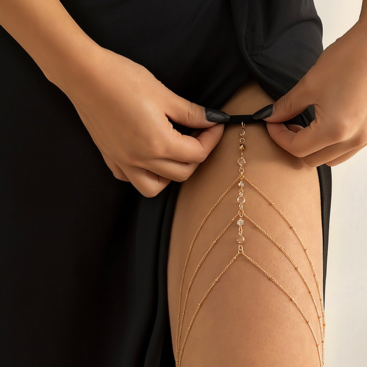 Boho Elastic Band Crystal Leg  - Body Jewelry Luxury incelemesi ve fiyatı