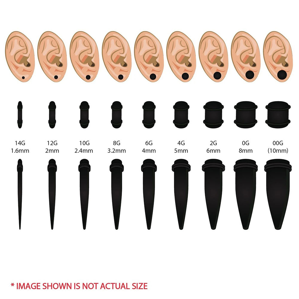 1 Set Ear Taper Kit Black Ear  - Body Jewelry Tunnels incelemesi ve fiyatı