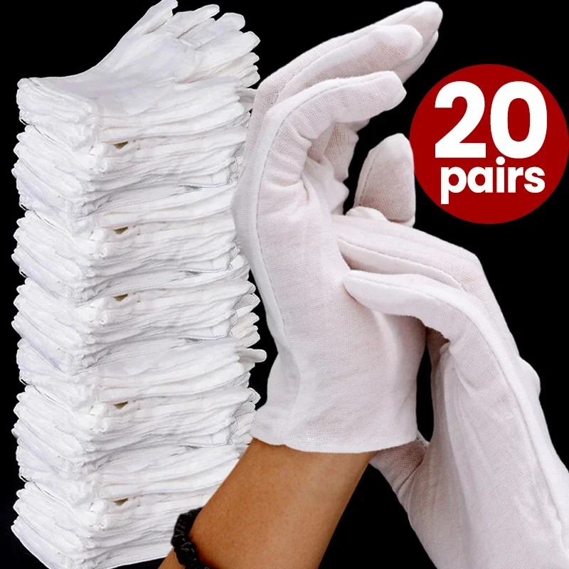 1-20pairs White Cotton Work Gl - Body Jewelry Websites incelemesi ve fiyatı