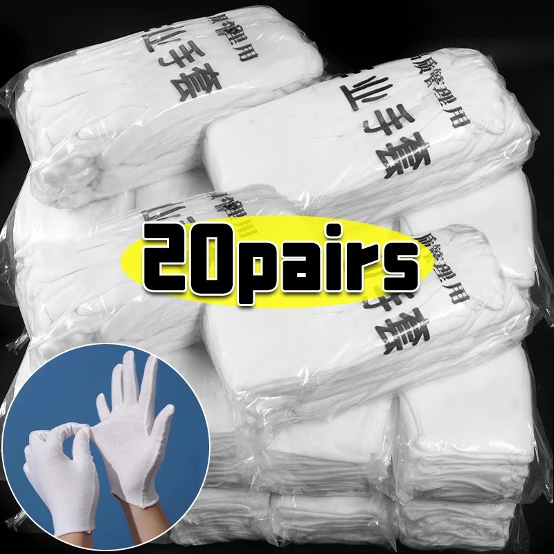 1-20pairs White Cotton Work Gl - Body Jewelry Websites incelemesi ve fiyatı