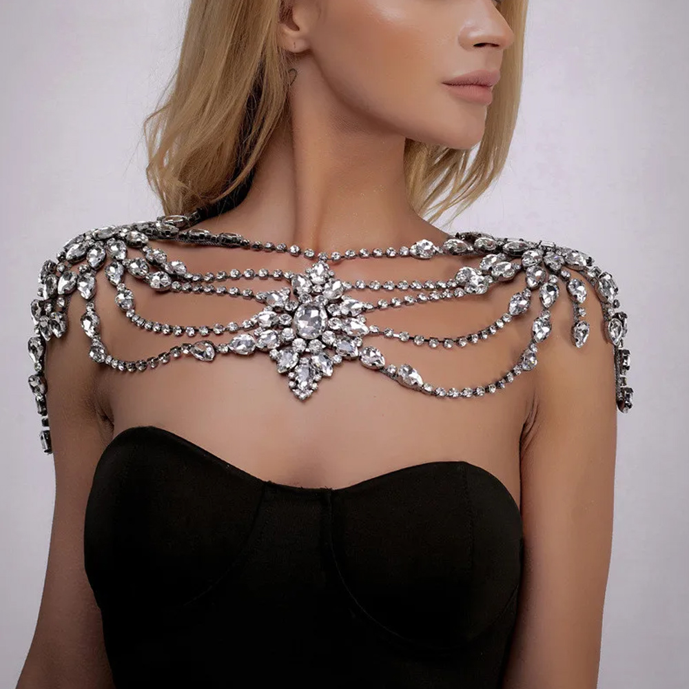 Boho Crystal Bridal Shoulder C - Body Jewelry Luxury incelemesi ve fiyatı