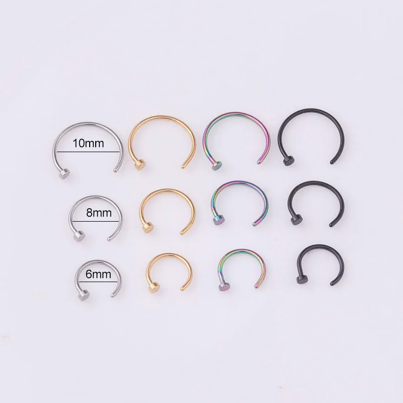 5pcs/lot 20G Nose Ring Hoop, 6 - Body Jewelry Lot incelemesi ve fiyatı