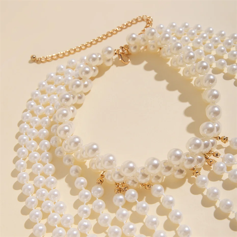 Bridal Tassel Imitation Pearl  - Body Jewelry Necklace incelemesi ve fiyatı
