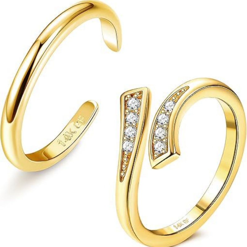 14K Gold-Plated Adjustable Zir - Body Jewelry Lot incelemesi ve fiyatı