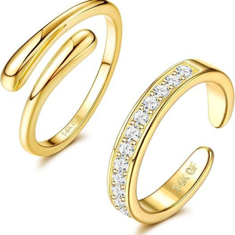 14K Gold-Plated Adjustable Zir - Body Jewelry Lot incelemesi ve fiyatı