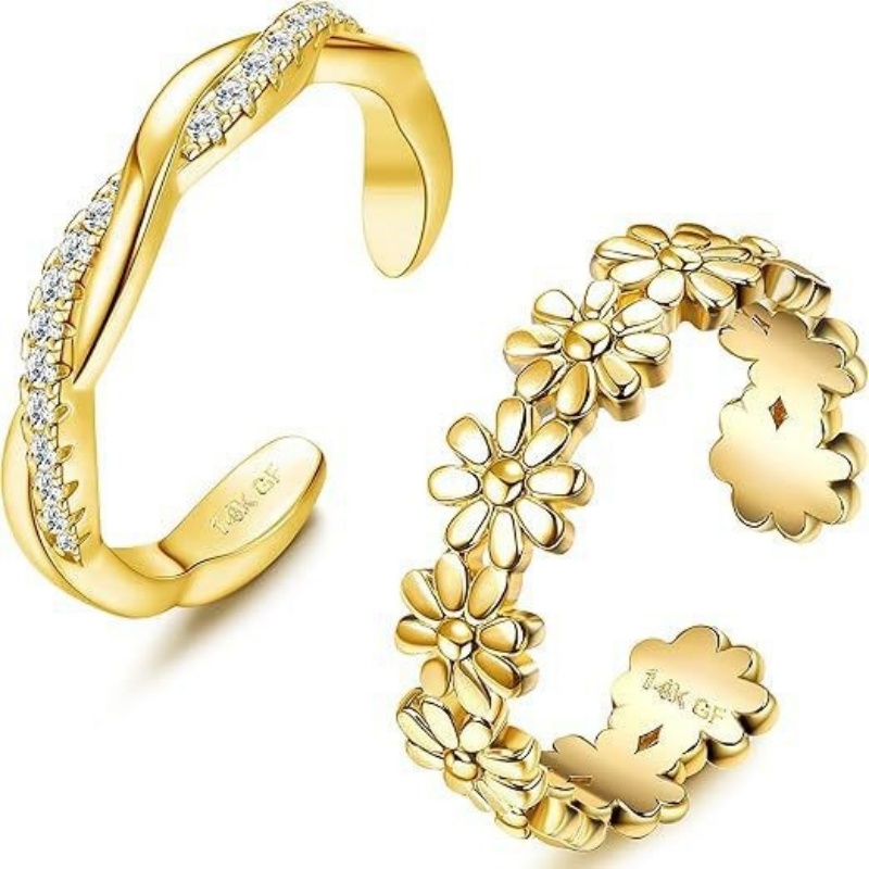 14K Gold-Plated Adjustable Zir - Body Jewelry Lot incelemesi ve fiyatı