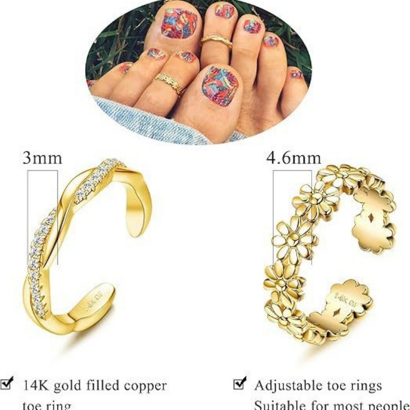 14K Gold-Plated Adjustable Zir - Body Jewelry Lot incelemesi ve fiyatı