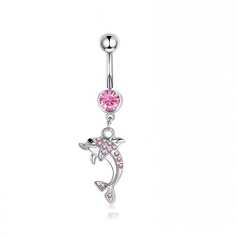 1PCS Pink Crown Belly Button R - Body Jewelry Hoops incelemesi ve fiyatı