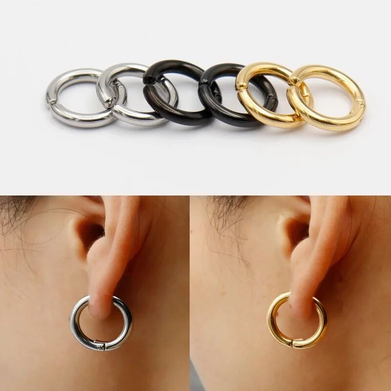 2/6Pcs Fake Huggie Hoop Earrin - Body Jewelry Tunnels incelemesi ve fiyatı