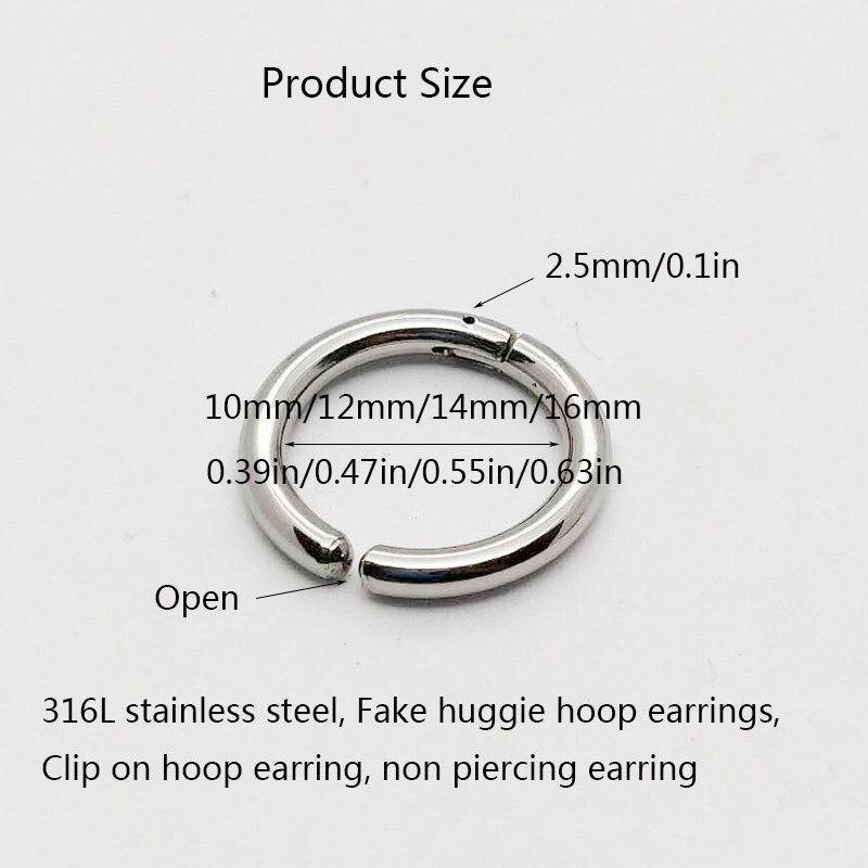 2/6Pcs Fake Huggie Hoop Earrin - Body Jewelry Tunnels incelemesi ve fiyatı