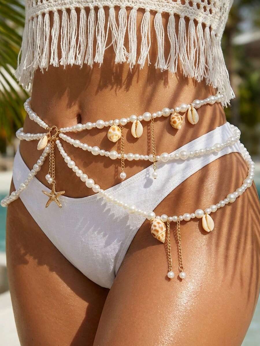 Three-layer beaded waist chain - Body Jewelry Beach incelemesi ve fiyatı
