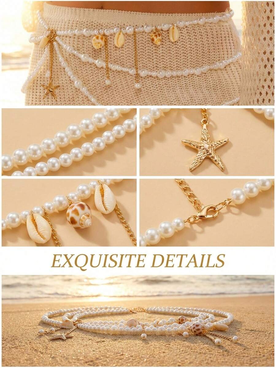 Three-layer beaded waist chain - Body Jewelry Beach incelemesi ve fiyatı