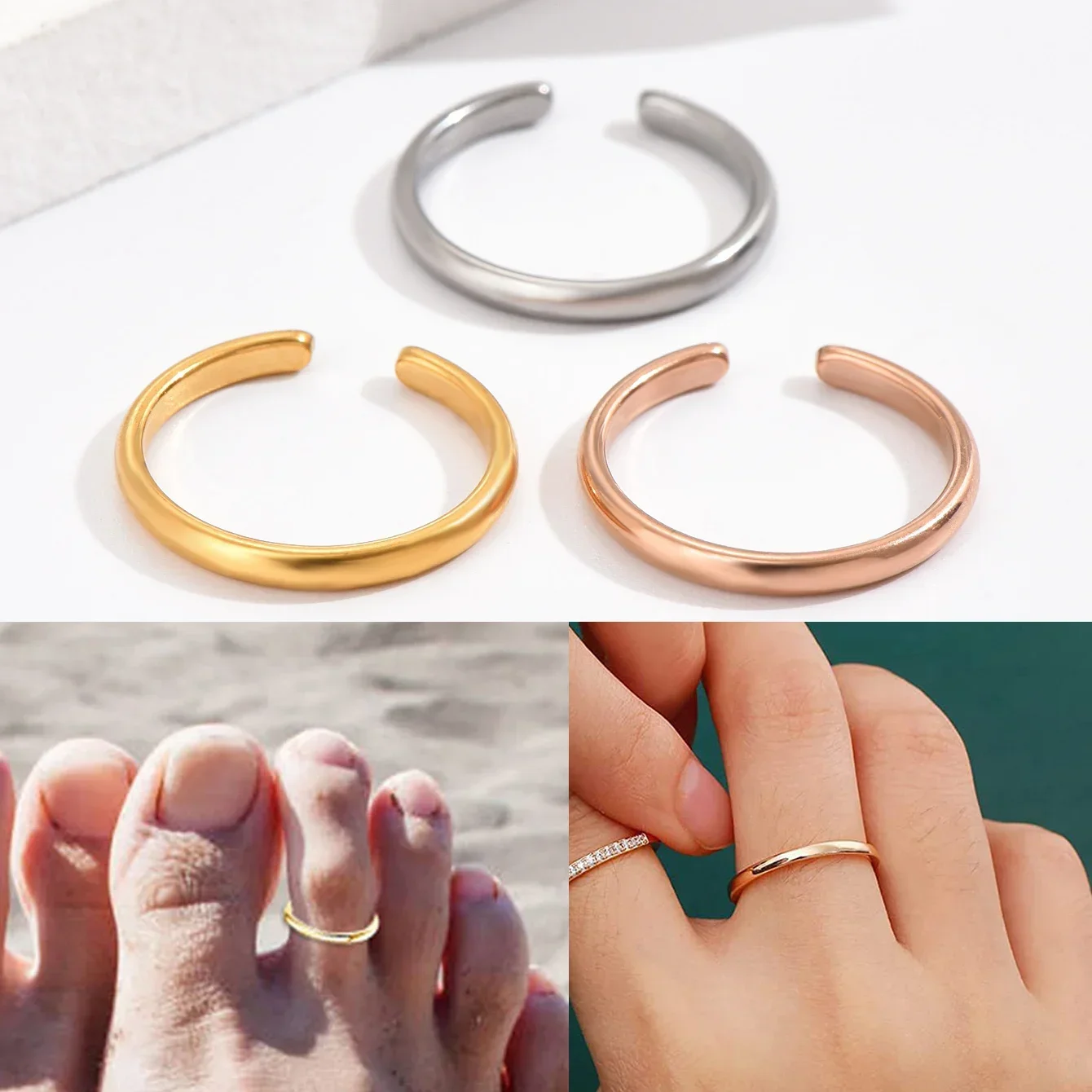 1PC Toe Rings for Women Adjust - Body Jewelry Hoops incelemesi ve fiyatı