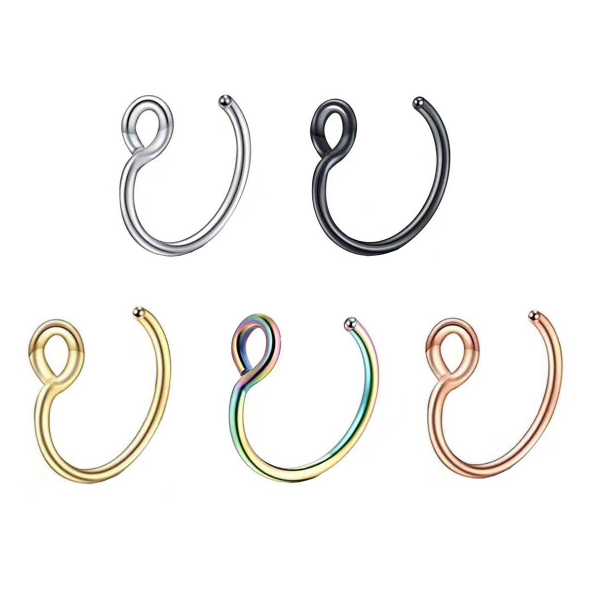 1Pcs Women Fake Piering Nose R - Yg Body Jewelry incelemesi ve fiyatı
