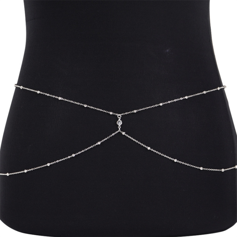 Clear Rhinestone Beaded Belly  - Body Jewelry Necklace incelemesi ve fiyatı