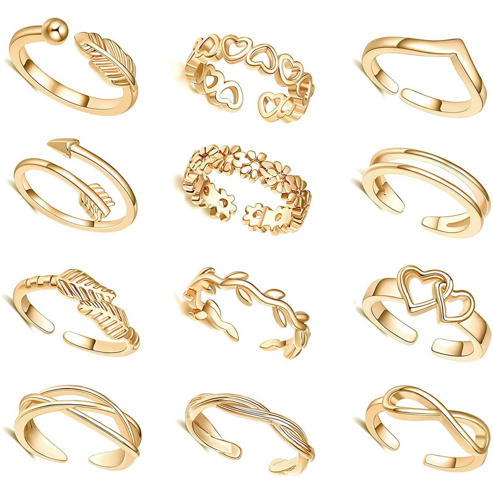 10/12Pcs Toe Rings for Women O - Body Jewelry Hoops incelemesi ve fiyatı