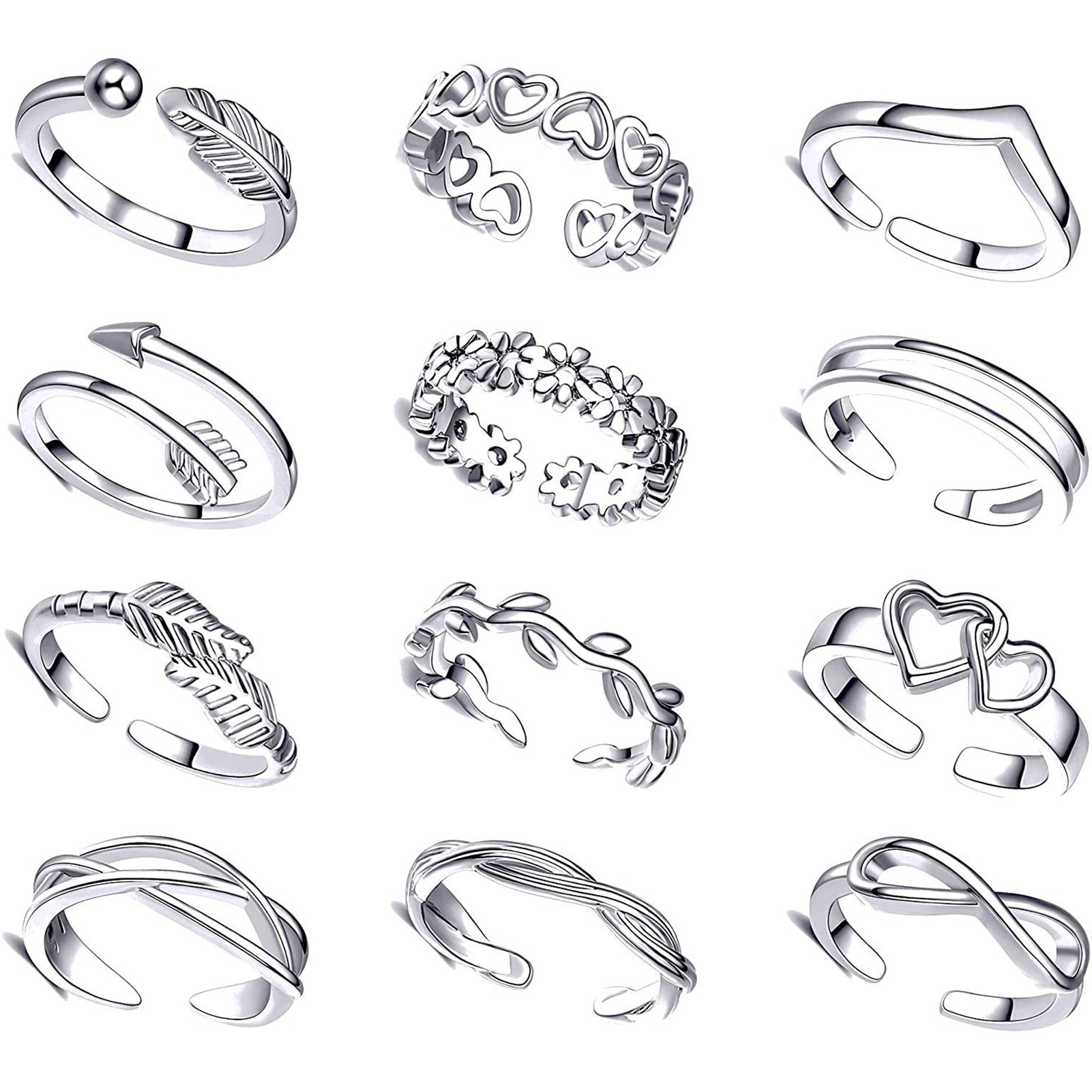 10/12Pcs Toe Rings for Women O - Body Jewelry Hoops incelemesi ve fiyatı
