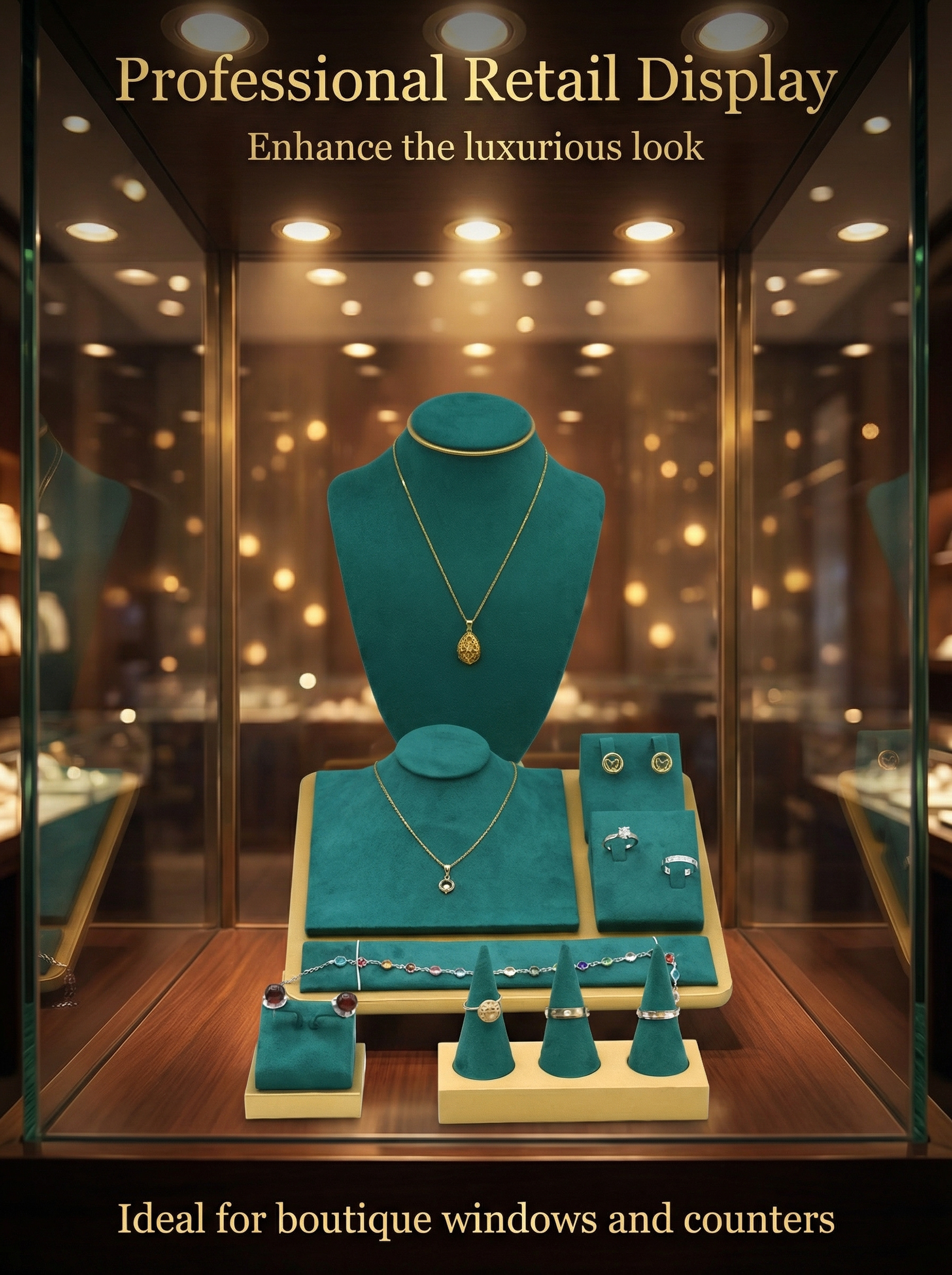 Teal Velvet Jewelry Display Se - Body Jewelry Display Ideas incelemesi ve fiyatı