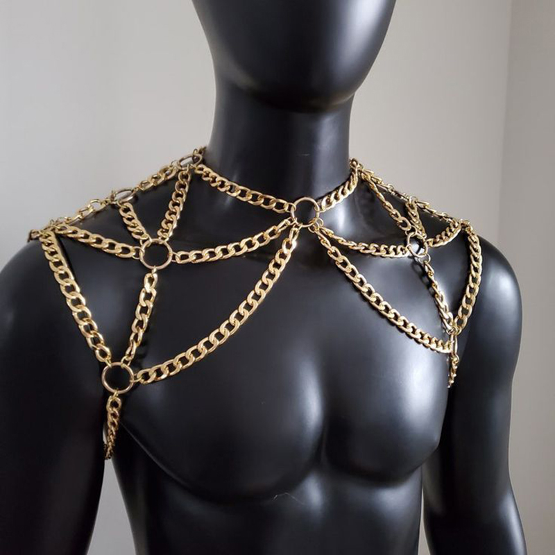 Punk Men Shoulder Body Chain B - Body Jewelry Necklace incelemesi ve fiyatı