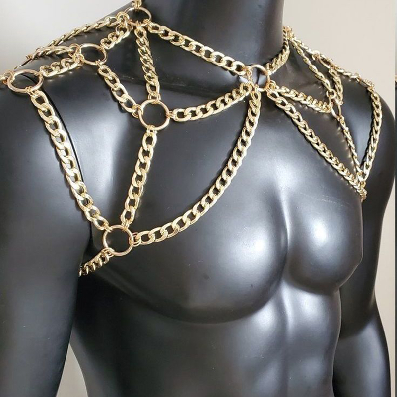 Punk Men Shoulder Body Chain B - Body Jewelry Necklace incelemesi ve fiyatı