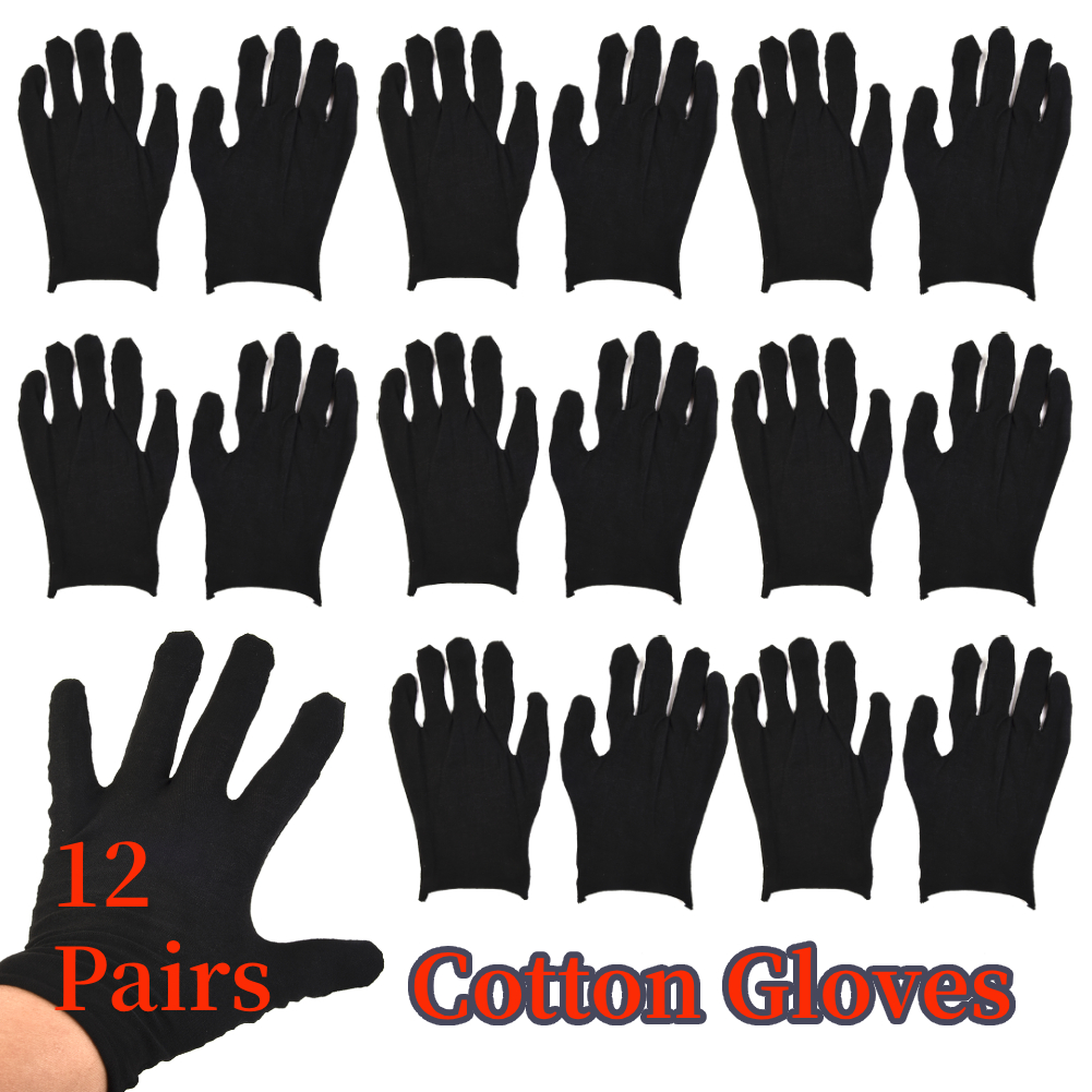 12 Pairs Black Cotton Gloves S - Body Jewelry Websites incelemesi ve fiyatı