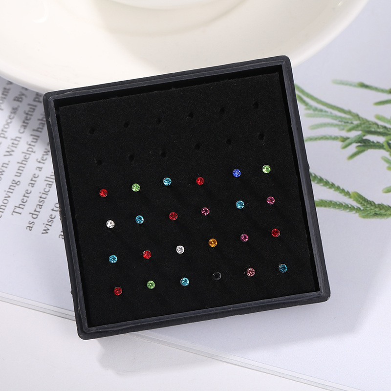 24pcs/box Crystal Nose Ring St - Body Jewelry Jewelry Box incelemesi ve fiyatı