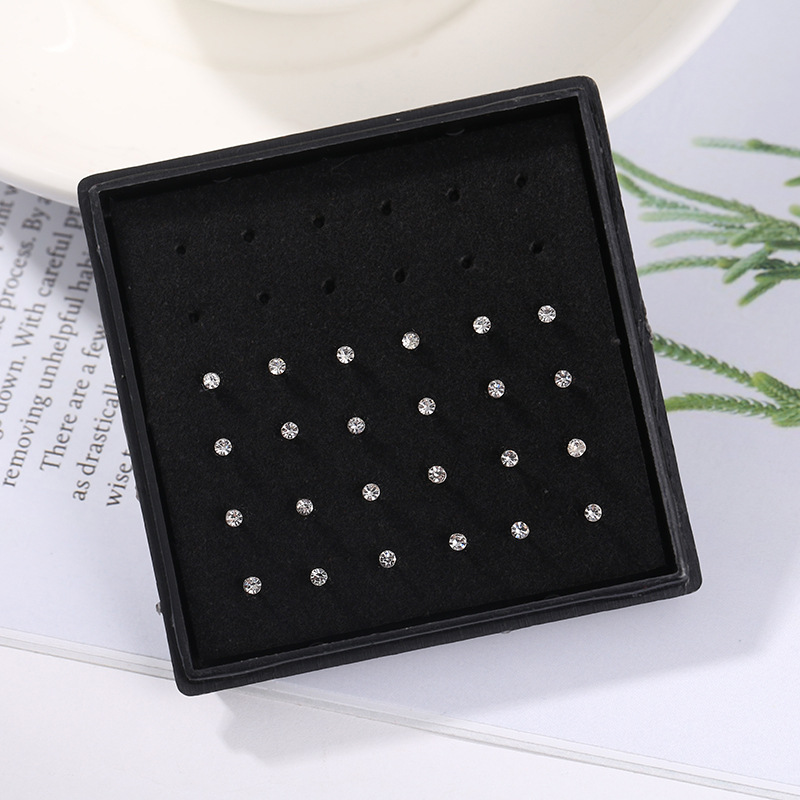 24pcs/box Crystal Nose Ring St - Body Jewelry Jewelry Box incelemesi ve fiyatı