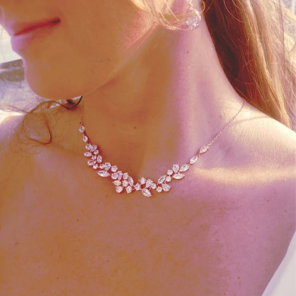 Crystal Leaf Backdrop Necklace - Body Jewelry Necklace incelemesi ve fiyatı
