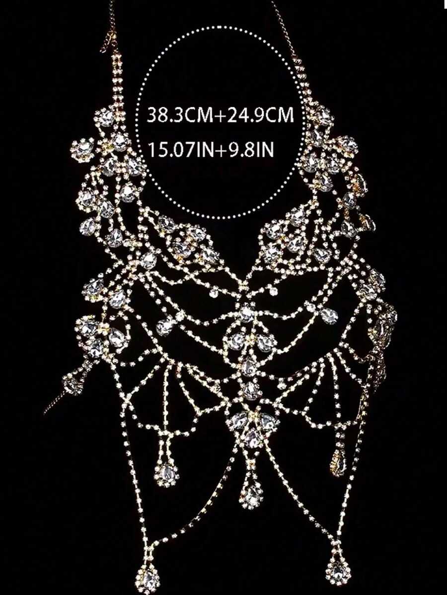 Rhinestone Body Chain Bra Neck - Body Jewelry Necklace incelemesi ve fiyatı