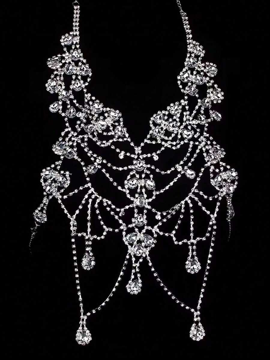 Rhinestone Body Chain Bra Neck - Body Jewelry Necklace incelemesi ve fiyatı