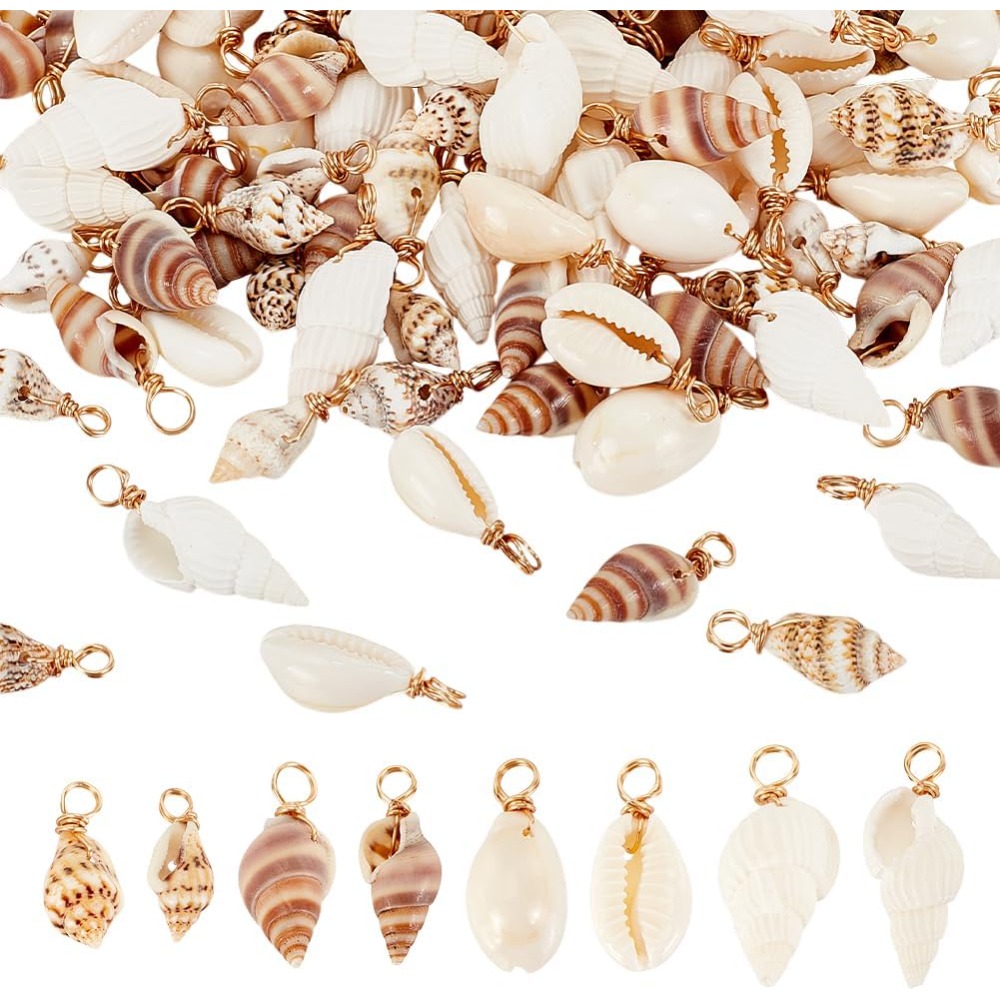 100pcs 4 Styles Natural Shell  - Body Jewelry Beach incelemesi ve fiyatı