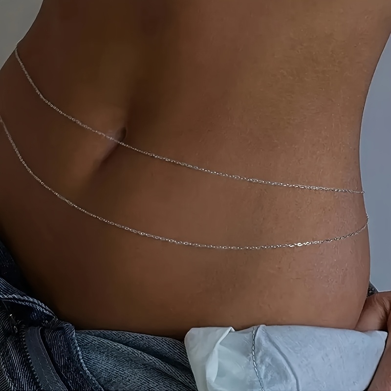 1Double-layer gold metal waist - Body Jewelry Beach incelemesi ve fiyatı