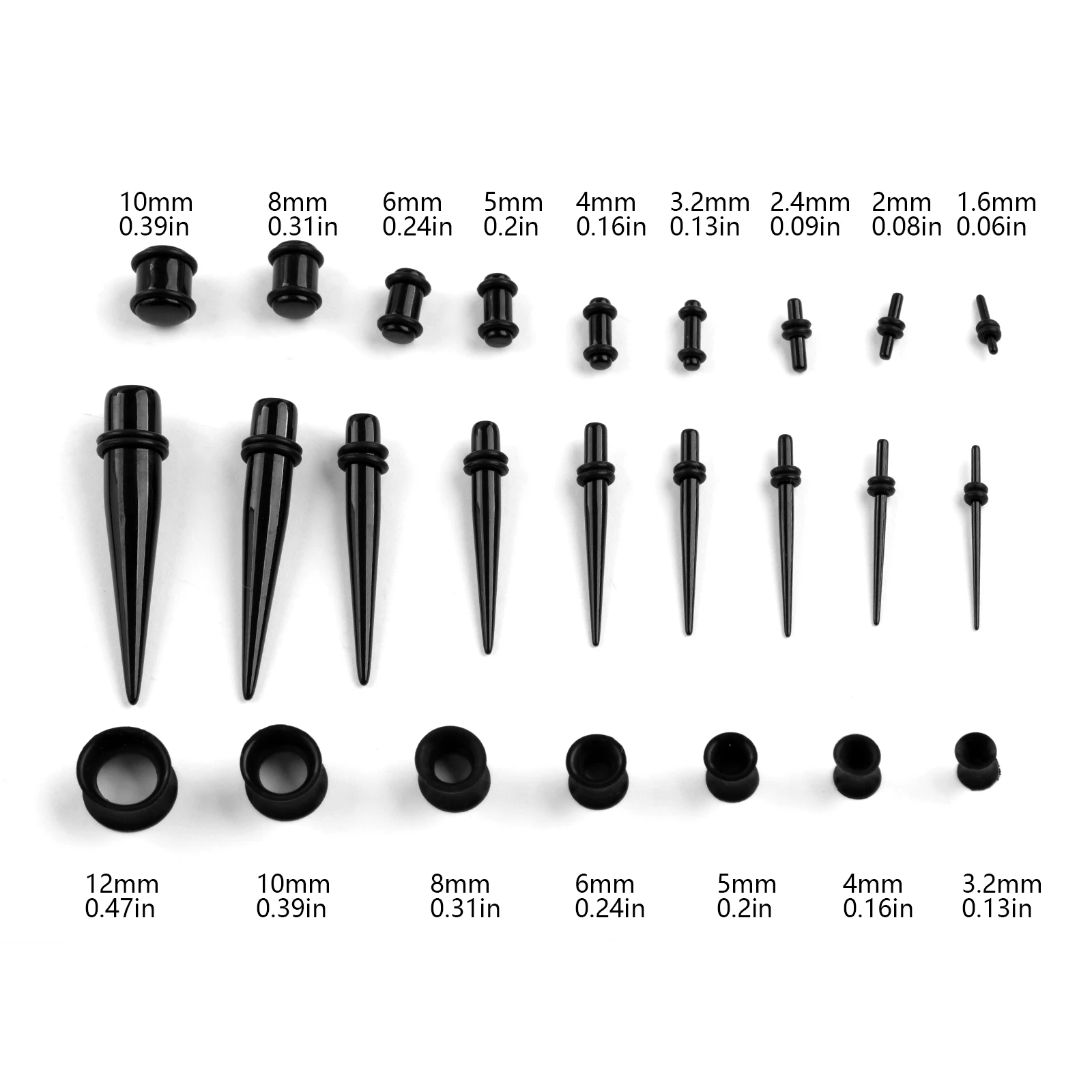 36/50pcs/Set Acrylic Ear Pierc - Body Jewelry Tunnels incelemesi ve fiyatı