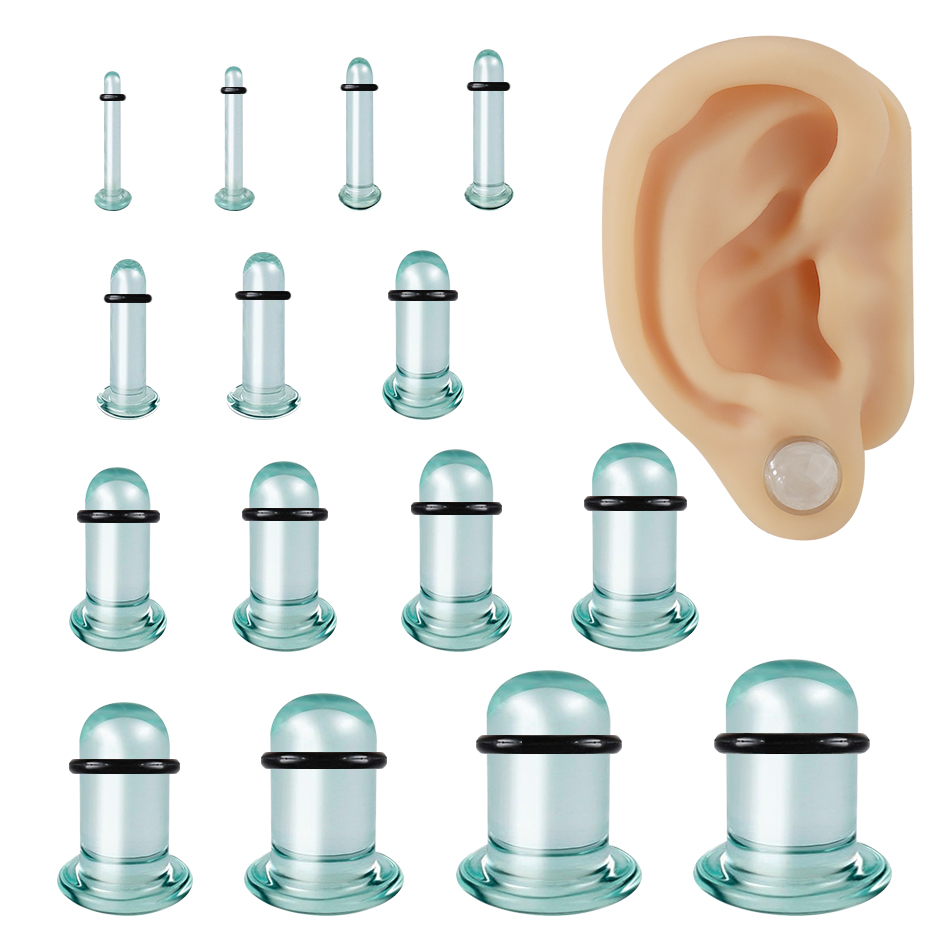 1Pair Glass Ear Tunnels and Pl - Body Jewelry Tunnels incelemesi ve fiyatı