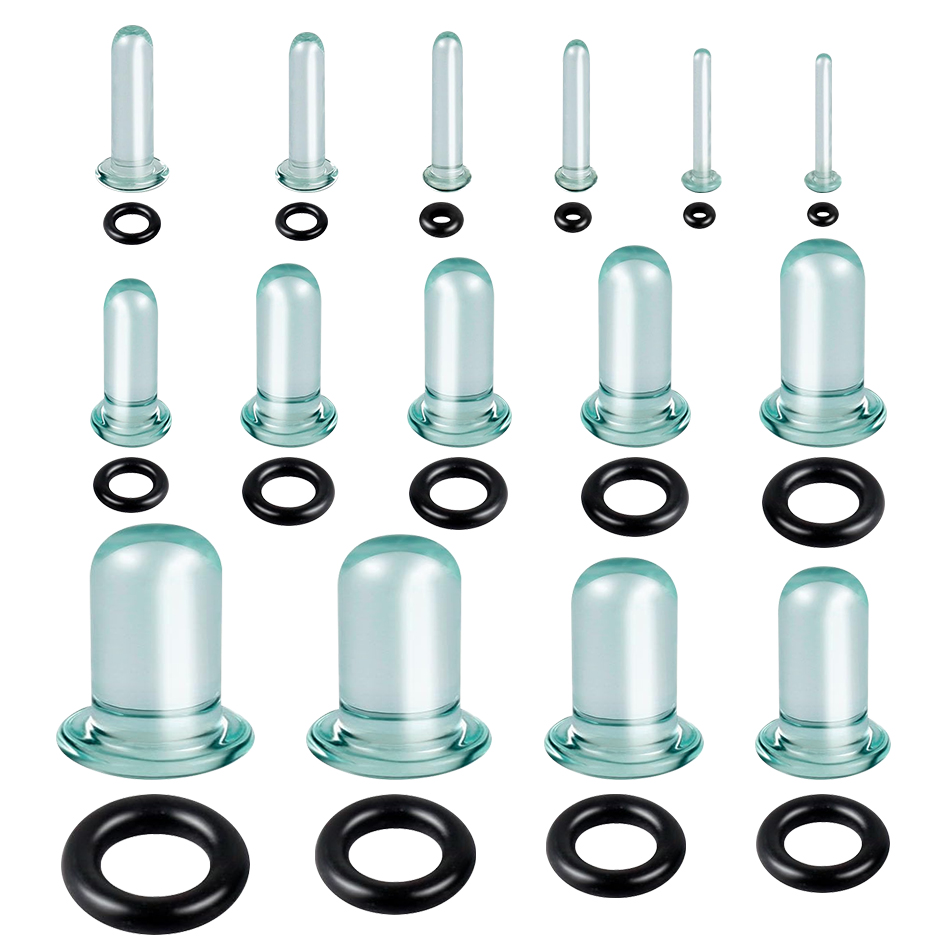 1Pair Glass Ear Tunnels and Pl - Body Jewelry Tunnels incelemesi ve fiyatı