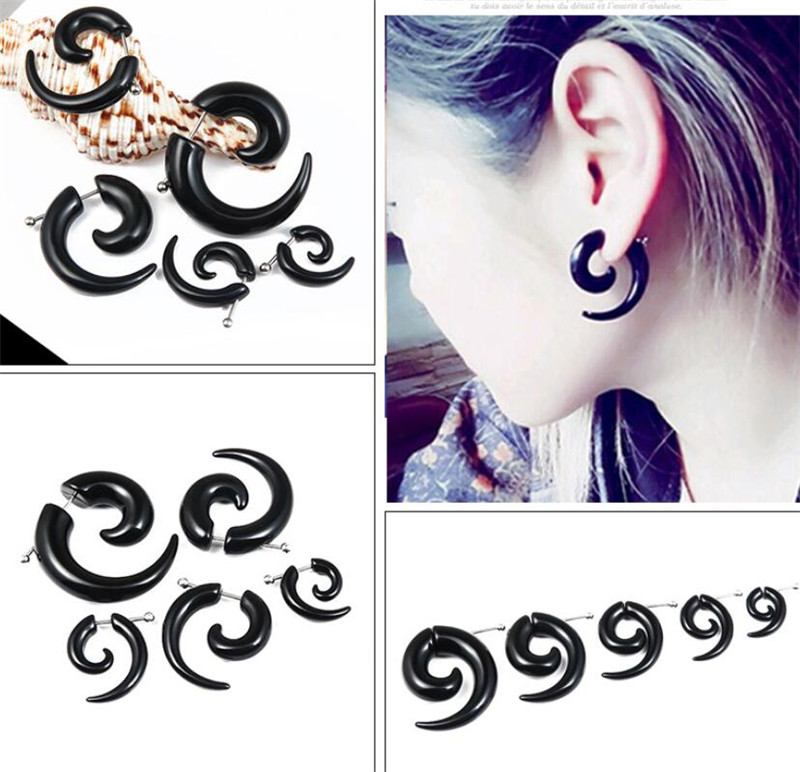 Punk Black Tribal Spiral Earri - Body Jewelry Tunnels incelemesi ve fiyatı
