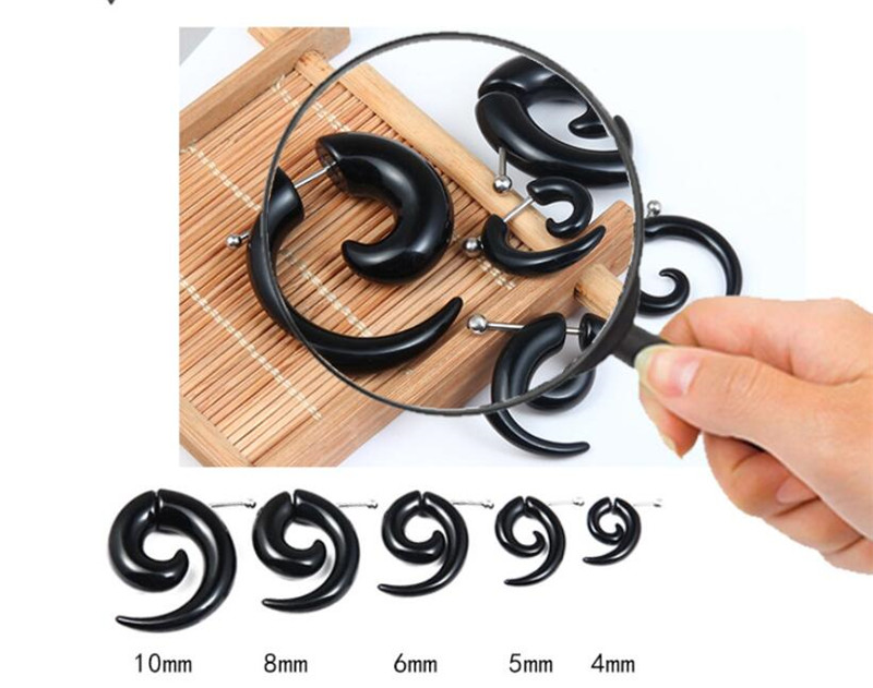 Punk Black Tribal Spiral Earri - Body Jewelry Tunnels incelemesi ve fiyatı
