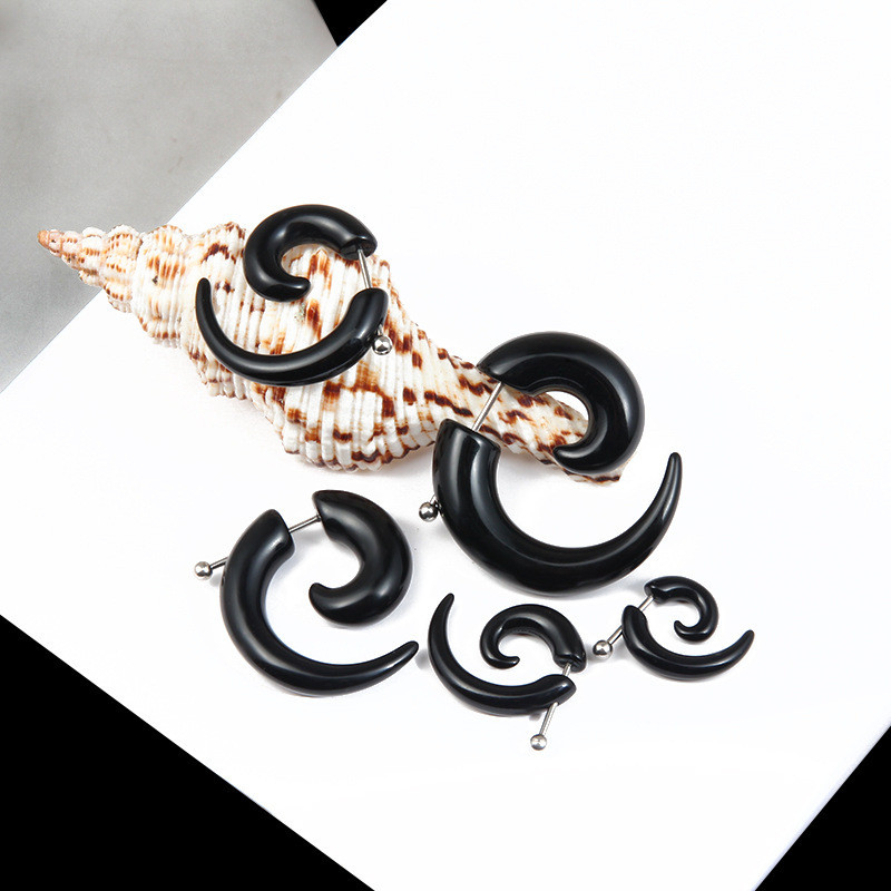 Punk Black Tribal Spiral Earri - Body Jewelry Tunnels incelemesi ve fiyatı